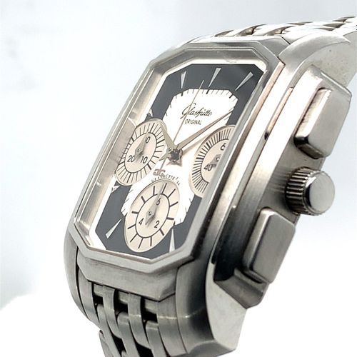 Glashütte An attractive and heavy Glashuette wristwatch with chronograph, origin&hellip;