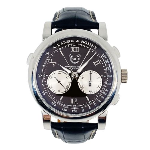 A. Lange & Söhne Lourde montre-bracelet Glashütte en platine avec chronographe f&hellip;