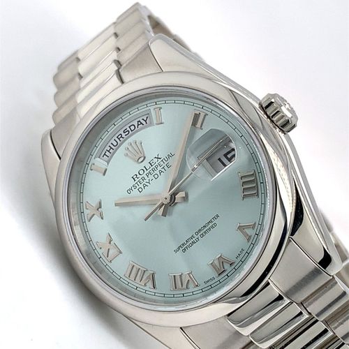 Rolex 
A very attractive and heavy platinum wristwatch in practically new condit&hellip;