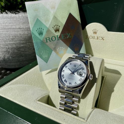 Rolex 
A very attractive and heavy platinum wristwatch in practically new condit&hellip;