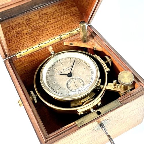 Deutsche Uhrmacherschule Glashütte Extrem seltene Taschenuhr mit 24h-Anzeige in &hellip;