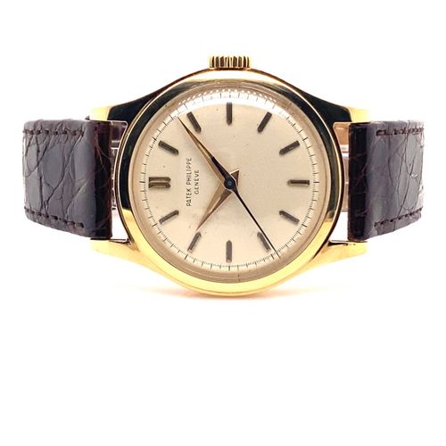 Patek Philippe An elegant and rare vintage Geneva wristwatch with centre seconds&hellip;
