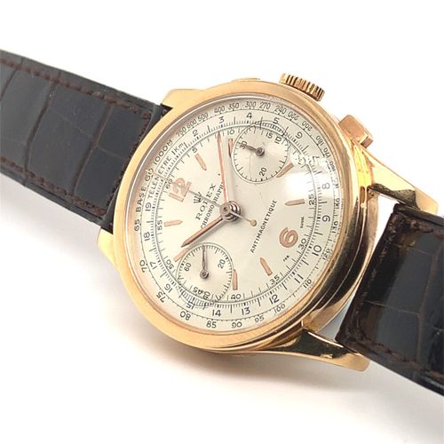 Rolex A extremely rare, charismatic vintage antimagnetic wrist chronograph with &hellip;