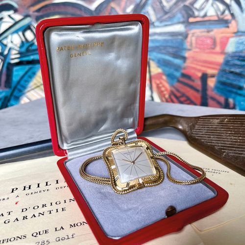 Patek Philippe 精致的、极其罕见的日内瓦高尔夫怀表，带Gay Frères表链，由Gilbert Albert设计，于1962年3月7日售出--带&hellip;