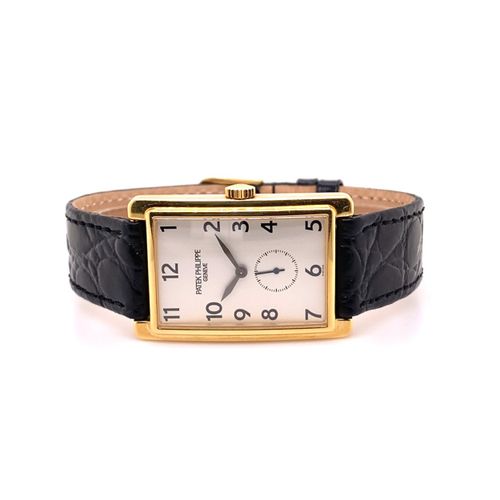 Patek Philippe Feine, elegante, rechteckige Genfer Armbanduhr mit kleiner Sekund&hellip;