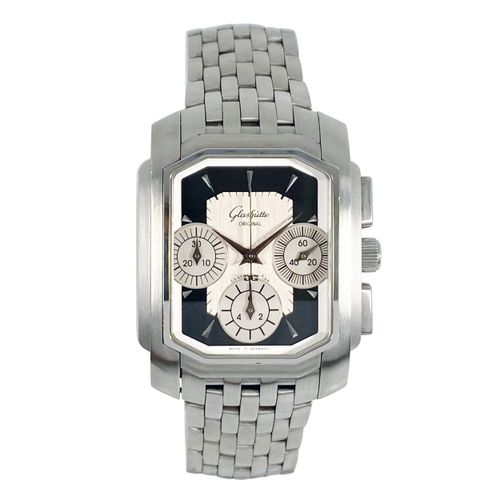 Glashütte An attractive and heavy Glashuette wristwatch with chronograph, origin&hellip;