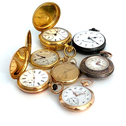 Deutsche Uhrenfabrikation A. Lange & Söhne Set di 4 orologi da tasca e 3 savonne&hellip;