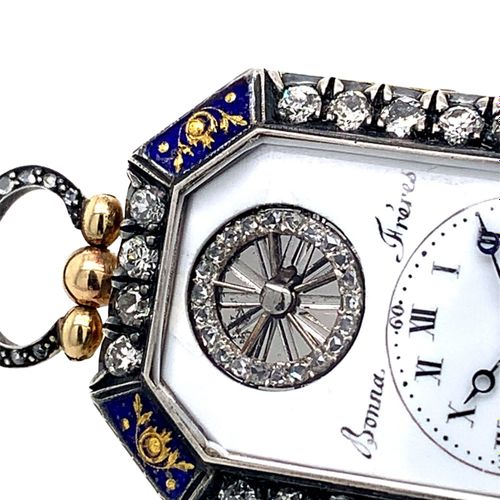 Bonna Fréres (*) An extraordinary, octagonal shaped pendant watch with quarter r&hellip;