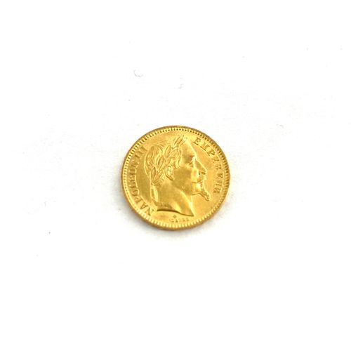 Une pièce en or de 20 francs Napoléon III tête laurée. 
1862 BB (x1) 
 
BB : ate&hellip;