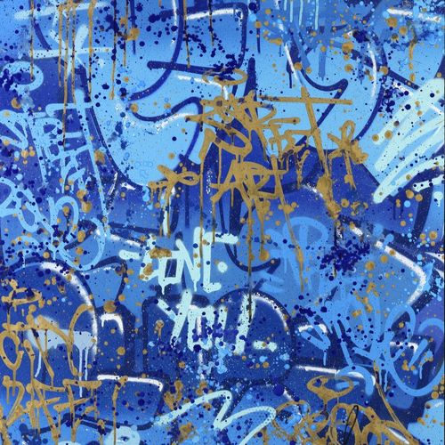 BARDOU Vincent (né en 1989) 
City Blue, 2021 
Technique mixte sur toile 
Signée &hellip;