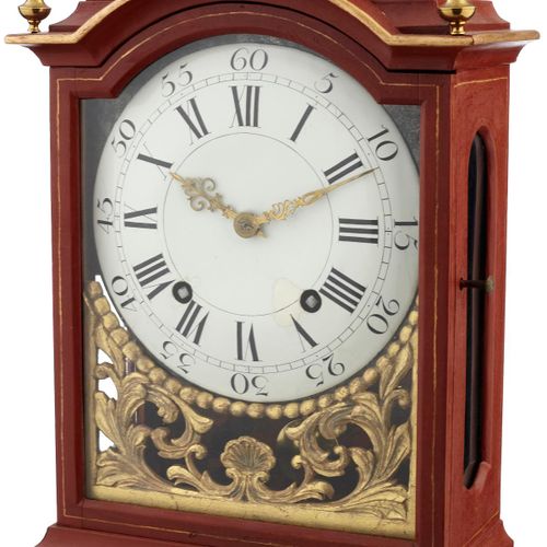 Null Stick clock. Western Switzerland, 18th c. Wooden case repainted, with gilde&hellip;