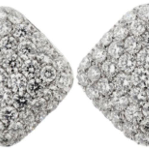 Null Boucles d'oreilles en diamant. En or blanc 750, serties de nombreux diamant&hellip;