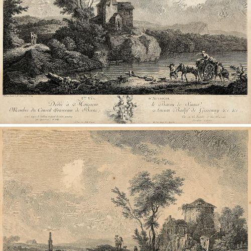 Null 勃兰特-海因里希-卡尔 约1765年。"Ière Vûe d'Autriche "和 "IIème Vûe d'Autriche"。由阿德里安-辛格（&hellip;