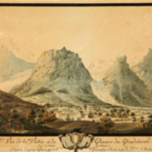 Null Sprüngli Niklaus 18e siècle "Vue de la Vallée et des Glaciers du Grindelwal&hellip;
