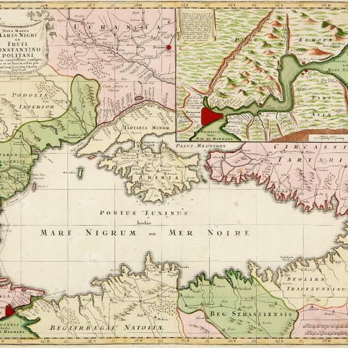 Null Nilo - Mar Negro Dos mapas grabados en cobre a color. Mediados del siglo XV&hellip;