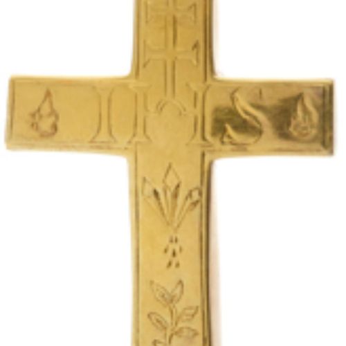 Null Croix-reliquaire début 20ème siècle Croix-reliquaire, argent doré. Avec cou&hellip;