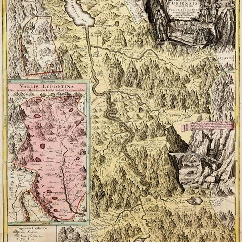 Null 阿彭策尔、格拉鲁斯、施维茨和乌里 四幅彩色铜雕地图。18世纪上半叶 "Pagus Helvetiae Abbatiscellanus cum Comm&hellip;