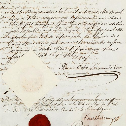 Null Document "Pierre Ochs" Bâle, 1795. Homme politique et historien bâlois Pier&hellip;