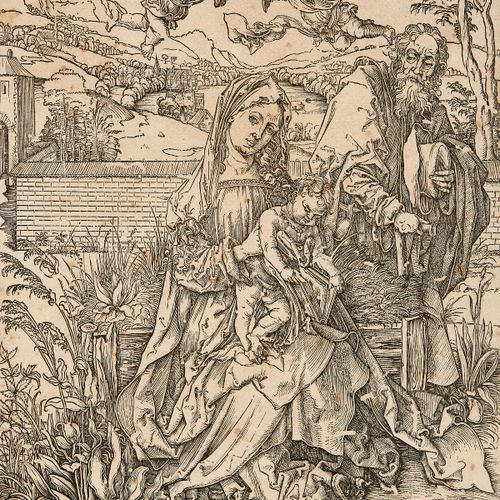 Null Dürer Albrecht Vers 1498. Monogramme imprimé. Marges coupées, taches Hauteu&hellip;