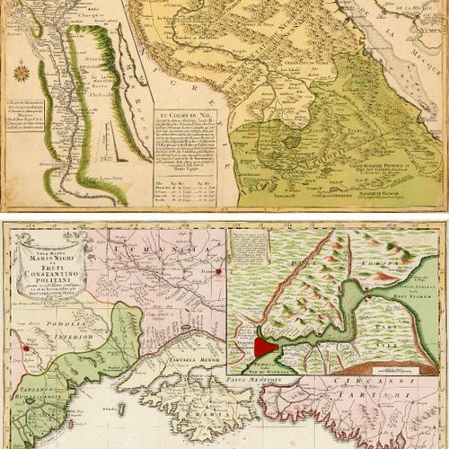 Null Nil - Schwarzes Meer Zwei kolorierte Kupferstichkarten. Mitte 18. Jh. "Le c&hellip;
