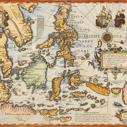 Null 大洋洲 彩色铜雕地图。可能是阿姆斯特丹，17世纪上半叶 "Insulae Indiae Orientalis praecipuae, In quibu&hellip;