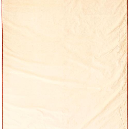 Null Grande tapisserie Chine 19e s. Soie rouille en deux bandes. Brodé en soie p&hellip;