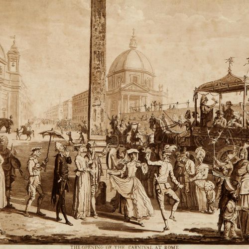 Null Sandby Paul 18e siècle "Opening at the Carnival at Rome" et "The Romans Pol&hellip;