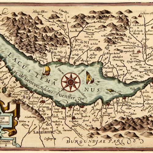 Null Mercator Gerhard Vers 1600. "Lacus Lemanus", "Zeelandia", "Burgundia Comita&hellip;