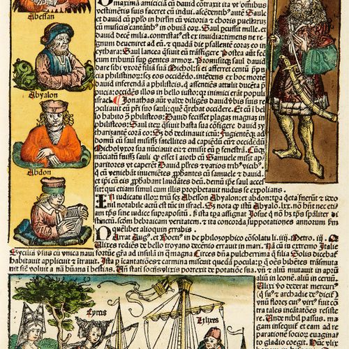 Null Schedel Hartmann fine del XV secolo "Secunda etas mudi Foliu XI" e "Tercia &hellip;