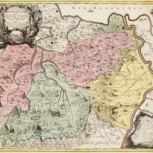 Null Appenzell, Glarus, Schwyz y Uri Cuatro mapas grabados en cobre a color. 1ª &hellip;