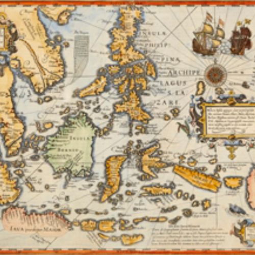 Null Oceania Colored copper engraved map. Probably Amsterdam, 1st half 17th c. "&hellip;