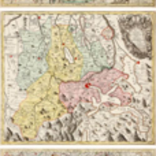 Null Lago di Costanza, Lucerna, Rezia Tre mappe colorate incise in rame. XVIII s&hellip;