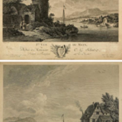Null Schütz Christian Georg vers 1760. "Ière Vue du Mein" et "IIème Vue du Mein"&hellip;