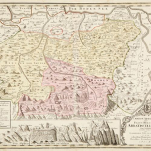 Null 阿彭策尔 彩色铜雕地图。1768年。"Canton Appenzell sive Pagus Helvetiae Abbatiscellanus"。加&hellip;