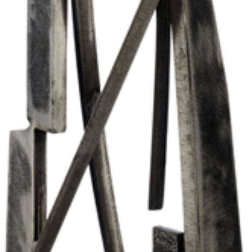 Null Monogrammed by J. P. Monogrammed. Dated 1978. Height: 35cm. Iron sculpture