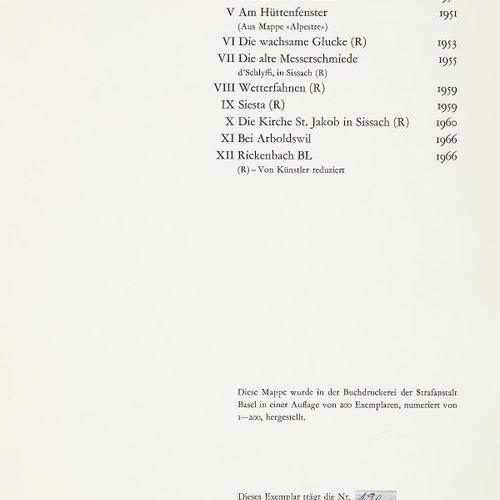 Null Cleis Ugo.190/200.所有纸张都有签名。有编号，还在印记中签名。由艺术家本人于1967年出版。在原文件夹中。高度：52厘米，宽度：35厘&hellip;