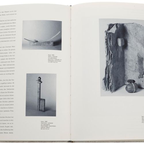 Null 胡贝图斯-扬，未署名。1988年包括提到的文献。深度：15厘米 宽度：108厘米 高度：27厘米。由石头和铝制成的雕塑，上面覆盖着写有日文或藏文的纸。
