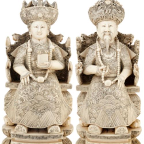 Null Large imperial couple
China 1st half 20th c. Ivory. Emperor and empress in &hellip;