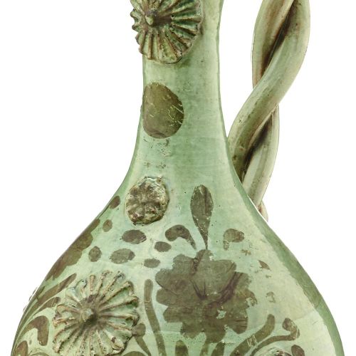 Null 一对恰纳卡莱水壶
奥托曼帝国 19世纪 绿色釉面陶器，有应用和绘画。一件有发丝状裂纹
调用日期: 01.06.2023
大概的调用时间：09:28