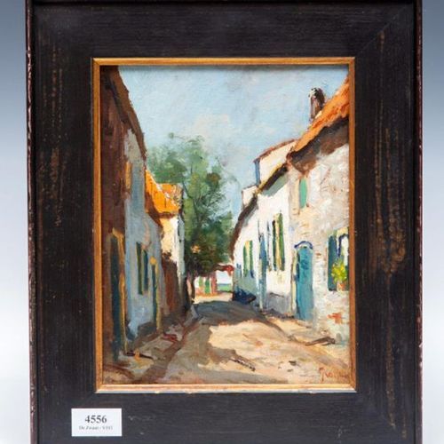 Null Jan van Vuuren (1871-1941)Peinture de la Dorpsstraatje, signée b.R., 25 x 2&hellip;