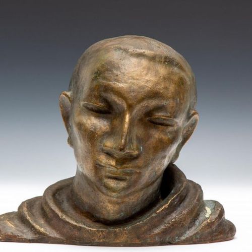 Null John Rädecker (1885-1956), Monk's Head, bronze.Signed J.R. 1924. See Y. Koo&hellip;