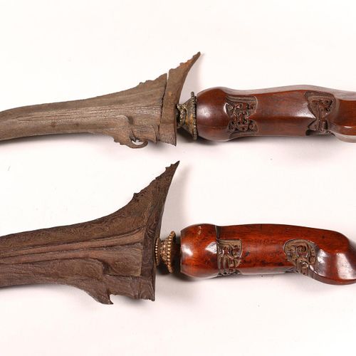 Java, Surakarta and a Yogyakarta, kris, the nine luk pamor iron blade, the botto&hellip;