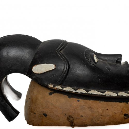 Ivory Coast, Baule, face mask Ivory Coast, Baule, face mask topped by two horns,&hellip;