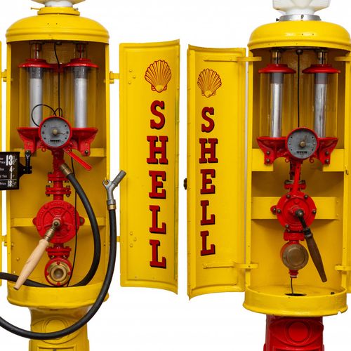 Satam benzinepomp Shell, ca. 1930; Satam Tankstelle Shell, um 1930; Ausgeführt m&hellip;