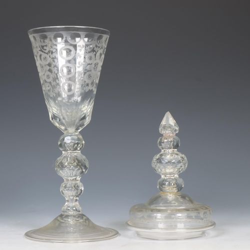 Bohemen, glazen dekselbokaal, laat 19e/ begin 20e eeuw, Böhmen, Glas-Deckelpokal&hellip;