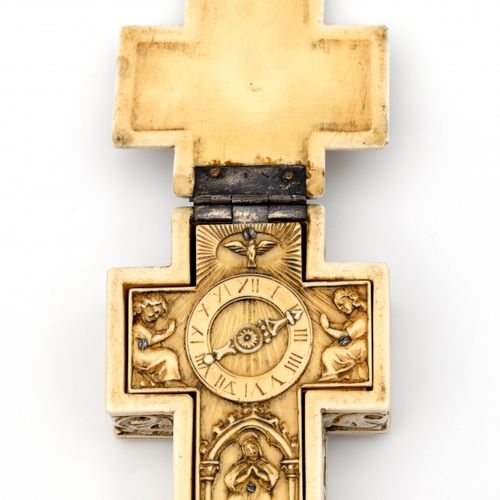 Frankrijk, ivoren gestoken crucifix horloge, 17e/18e eeuw; France, montre crucif&hellip;