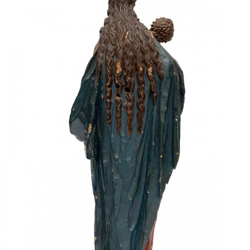 Duitsland, gestoken eikenhouten sculptuur 'Madonna op de maansikkel', Thüringen,&hellip;