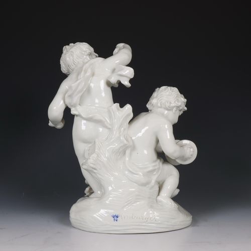 Napels, Capodimonte, witgeglazuurd porseleinen figurengroep, 19e eeuw, 那不勒斯，卡波迪蒙&hellip;