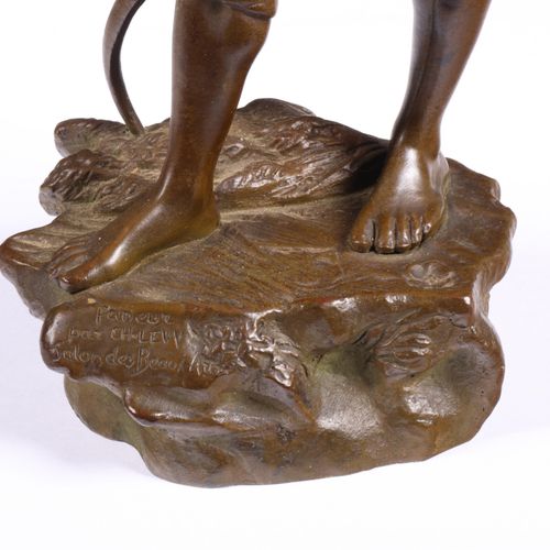 Charles Levy (1840-1899), bruin gepatineerd bronzen sculptuur 'Le Faneur' ca. 18&hellip;