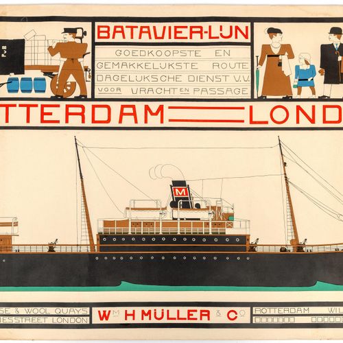 Bart van der Leck (1876-1958), affiche Batavier-lijn, 1915-1916; Bart van der Le&hellip;